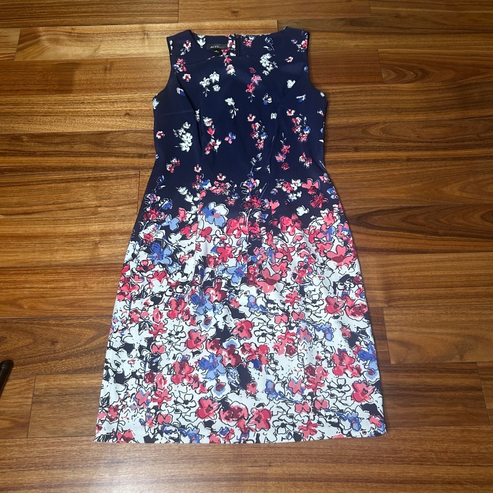 ALYX Dress Size 6 Floral Print Sleeveless‎ Sheath Career Party